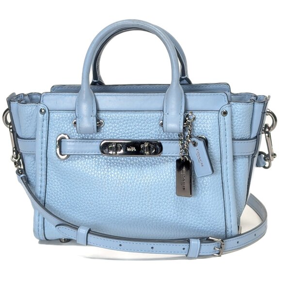 COACH Swagger Mini Blue Shoulder Bag Crossbody - Picture 1 of 15